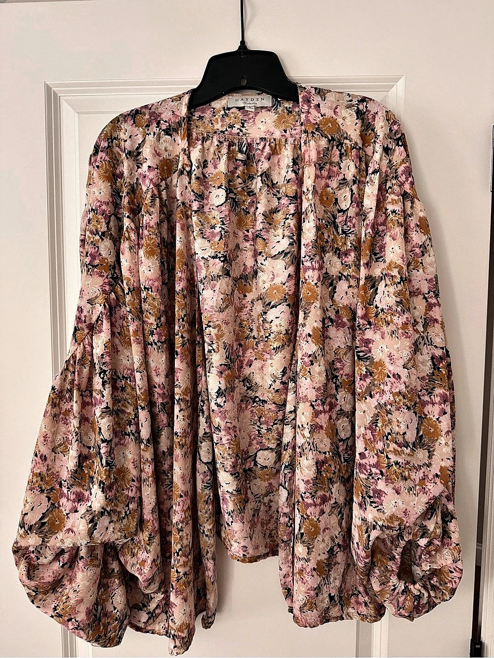 Hayden Los Angeles Floral Boho Kimono Cardigan Balloon Sleeve Small